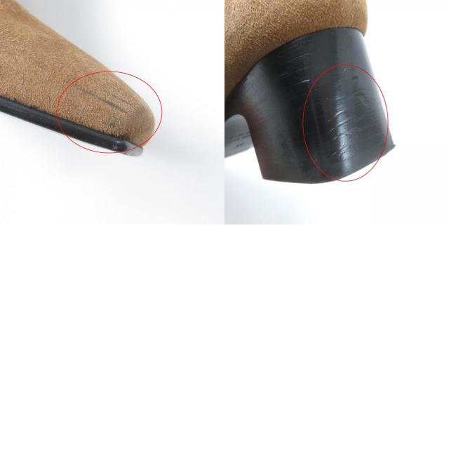 極美品★HERMES エルメス 2023年製 232082Z H金具付 レザー使い サイドZIP スクエアトゥ スウェードレザー ショートブーツ ブラウン 35_9