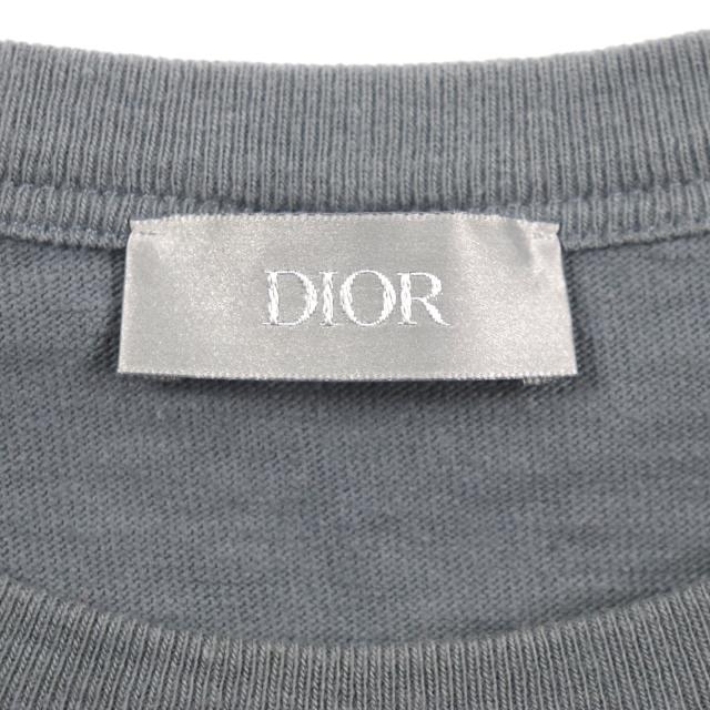 美品▼DIOR ディオール オム 23AW 393J696A0849 スラブコットンジャージー ショートスリーブ 半袖Ｔシャツ グレー S 伊製 正規品 メンズ_4