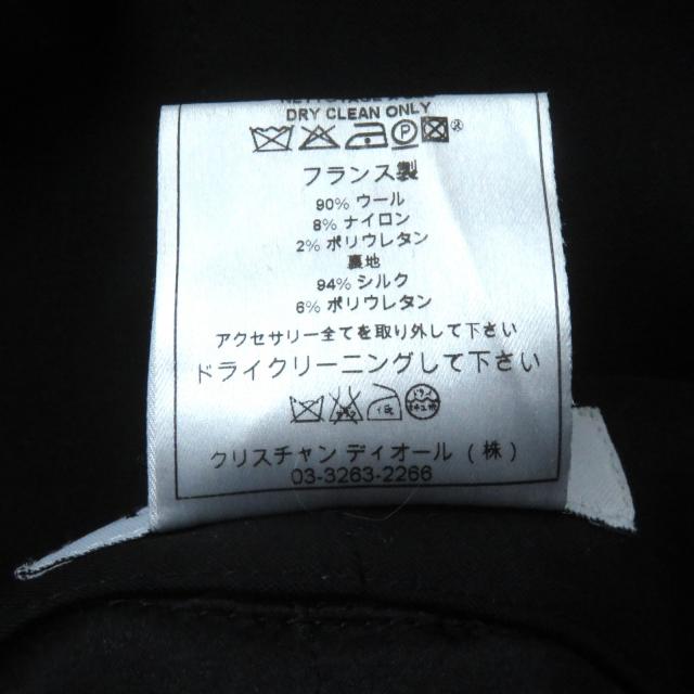 極美品★クリスチャンディオール ヴィンテージ 2004年製 4H12033422 ガリアーノ期 バックビジュ付 膝丈 ウール スカート 黒 34 正規品_8