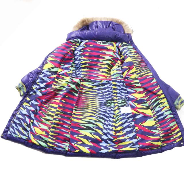 美品◎Missoni ミッソーニ 裏地総柄 ラクーンファー・フード付き 