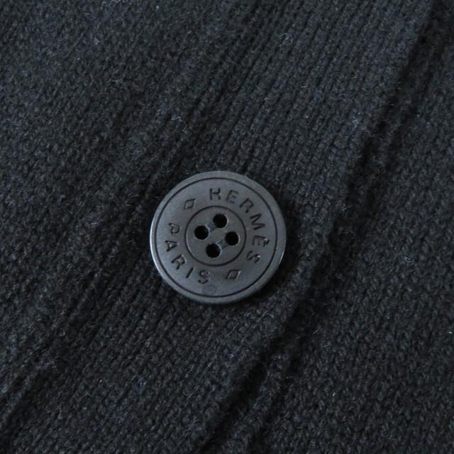 極美品△HERMES エルメス 24SS 4E2721D1 カシミヤ100％ セリエデザインボタン ショート ニット ベスト ブラック 36 イタリア製 正規品 極美品△HERMES エルメス 24SS 4E2721D1 カシミヤ100％ セリエデザイン