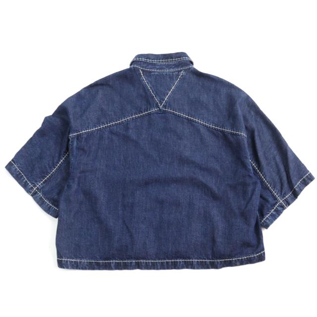 美品○BOTTEGAVENETA ボッテガヴェネタ 21SS 659272 リヨセル オーバーサイズ クロップド デニムシャツ 46 イタリア製 正規品 メンズ_2