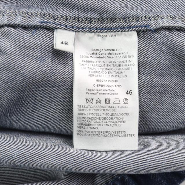 美品○BOTTEGAVENETA ボッテガヴェネタ 21SS 659272 リヨセル オーバーサイズ クロップド デニムシャツ 46 イタリア製 正規品 メンズ_8