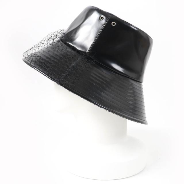 美品☆Christian Dior クリスチャンディオール 95TDD924G135 オブリーク ベールチュール付 バケットハット 黒 59 正規品 レディース_2