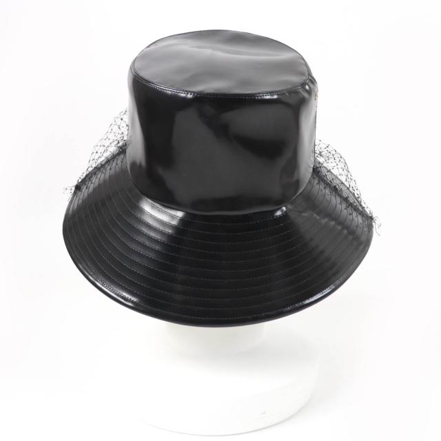 美品☆Christian Dior クリスチャンディオール 95TDD924G135 オブリーク ベールチュール付 バケットハット 黒 59 正規品 レディース_3