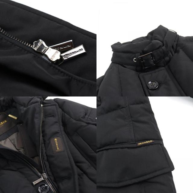 極美品○MOORER ムーレー VALENTE-KM ロゴパッチ付き グースダウン キルティング ホーンボタン ダウンジャケット 44 メンズ 
