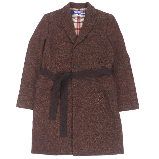 極美品□JUNYA WATANABE MAN COMME des GARCONS ジュンヤワタナベ マン コムデギャルソン WF-C012 素材切替 ツイードコート S 正規品