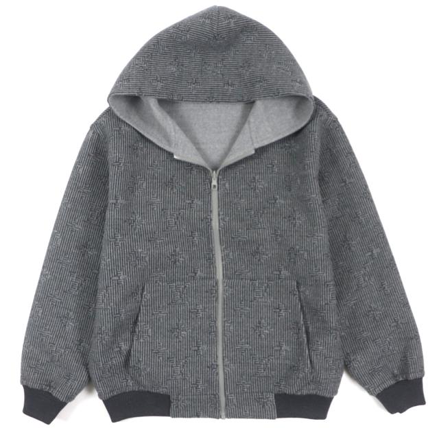 極美品▼ルイヴィトン 2023年製 HOB52E モノグラム ストライプ リバーシブル ダブルフェイス フーデッドブルゾン 50 正規品 定価513700円