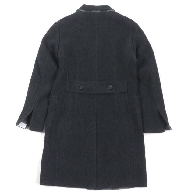 未使用品▼TITO ALLEGRETTO ティト アレグレット ウール 裏地チェック柄 シングル チェスターコート ダークグレー 44 伊製 正規品 メンズ_3