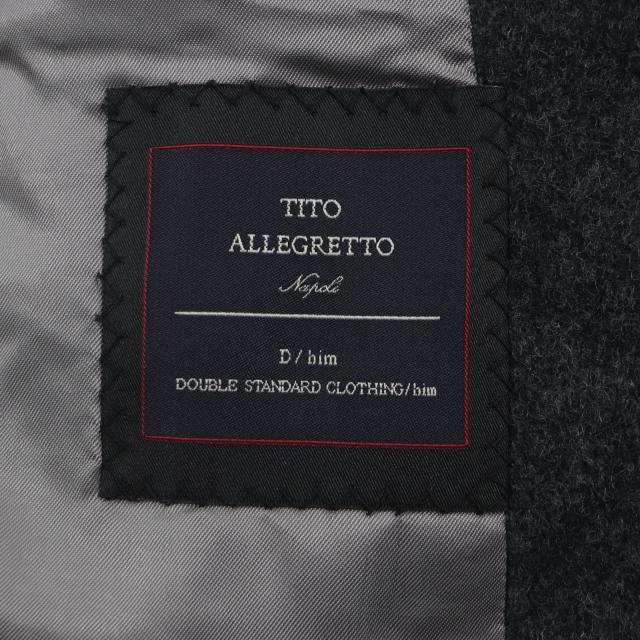 未使用品▼TITO ALLEGRETTO ティト アレグレット ウール 裏地チェック柄 シングル チェスターコート ダークグレー 44 伊製 正規品 メンズ_7