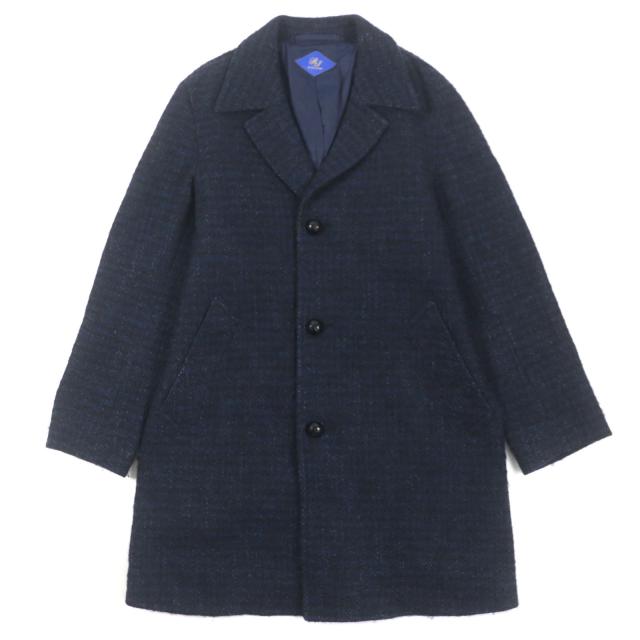 極美品▼リングジャケット アルパカ・モヘア・シルク混 チェック柄 クルミボタン チェスターコート 42 (日本Sサイズ相当) 正規品 メンズ