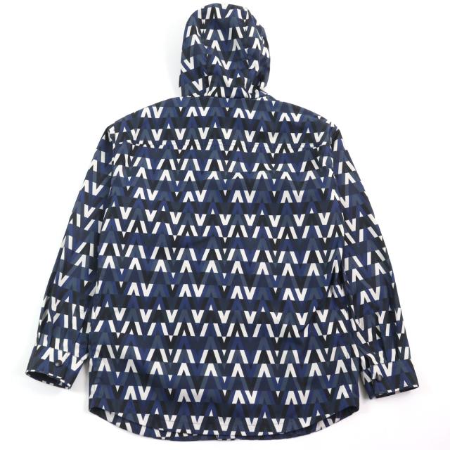 美品○VALENTINO ヴァレンティノ XV3CJE2680R V OPTICAL JACKET ロゴ総柄 オプティカルプリント フーデッド ジャケット 44 正規品 メンズ_3