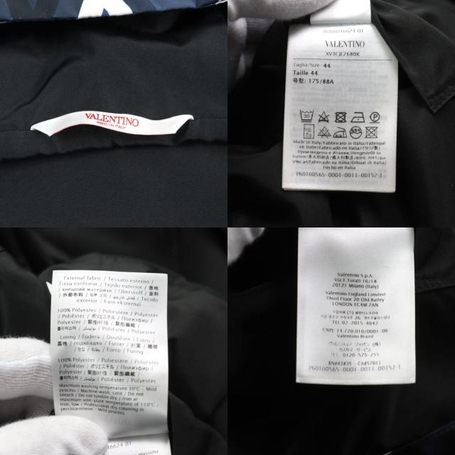美品○VALENTINO ヴァレンティノ XV3CJE2680R V OPTICAL JACKET ロゴ総柄 オプティカルプリント フーデッド ジャケット 44 正規品 メンズ_8