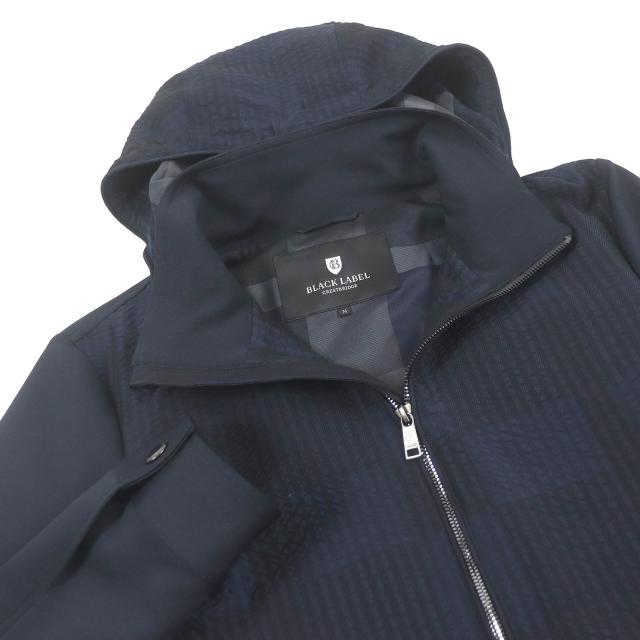 極美品□BLACK LABELCRESTBRIDGE ブラックレーベル・クレストブリッジ 素材切替 サッカー地 チェック柄 ブルゾン ZIPパーカー M 正規品_1