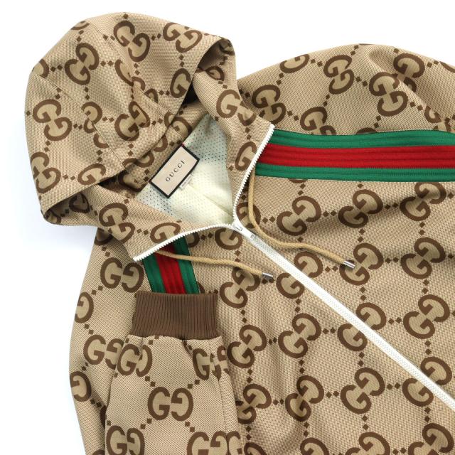 極美品○GUCCI グッチ 22SS 713974 Jumbo GG ジャンボGG ウェブストライプ ジップアップ フーデッドトラックジャケット L 正規品 メンズの通販は