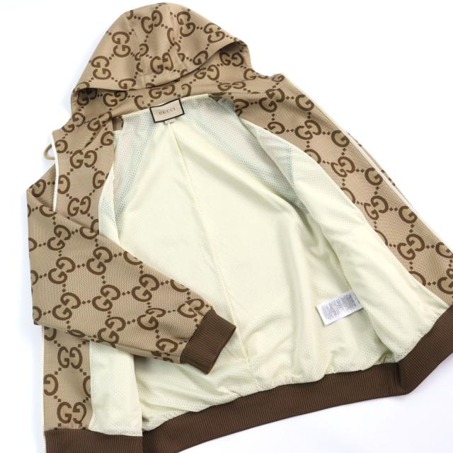 極美品○GUCCI グッチ 22SS 713974 Jumbo GG ジャンボGG ウェブストライプ ジップアップ フーデッドトラックジャケット L 正規品 メンズの通販は