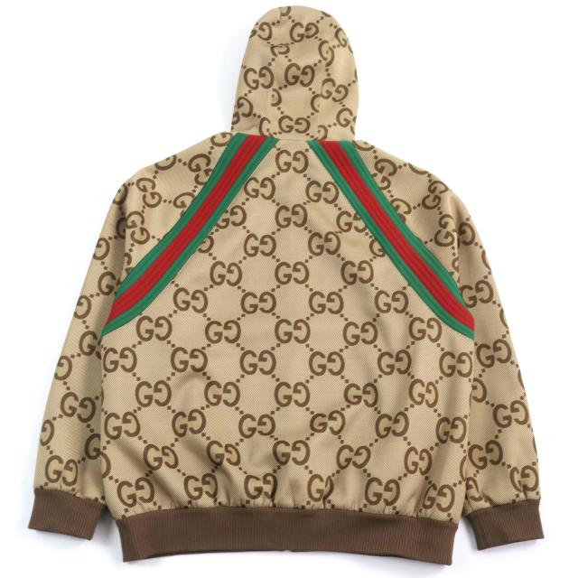 極美品○GUCCI グッチ 22SS 713974 Jumbo GG ジャンボGG ウェブストライプ ジップアップ フーデッドトラックジャケット L 正規品 メンズの通販は
