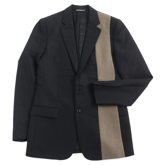 極美品○DIOR ディオール オム 933C210A4441 モヘア混 フロントツートーン バイカラー シングル テーラードジャケット 44 正規品 メンズ