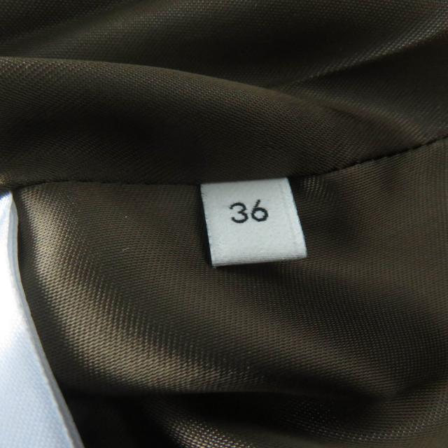 極美品☆GUCCI グッチ 626888 カウスウェード ホースビット シェリーライン レザー フレアスカート ブラウン 36 正規品 レディース
