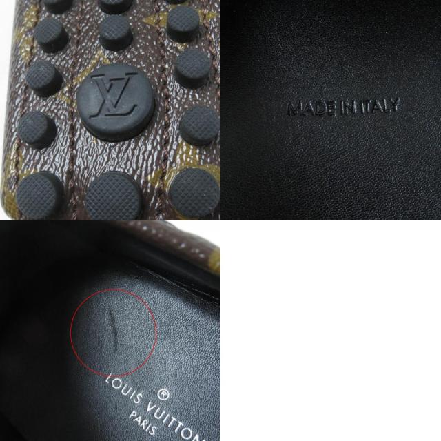 極美品★ルイヴィトン グロリア・ライン モノグラムリバース LV金具付 レザー ドライビングシューズ スリッポン ブラウン 35.5 箱・袋付_9