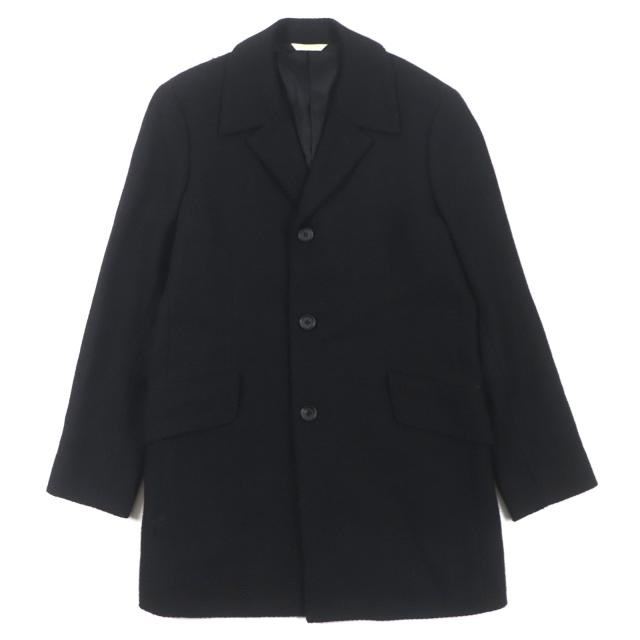 美品▼Paul Smith COLLECTION ポールスミスコレクション ウール100% シングル チェスターコート ブラック L 日本製 正規品 メンズ