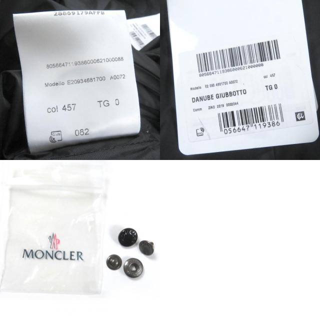 極美品□MONCLER モンクレール 19-20AW DANUBE GIUBBOTTO ウール チェック柄 ダウンジャケット レッド ブラック 0 正規品 レディース_9