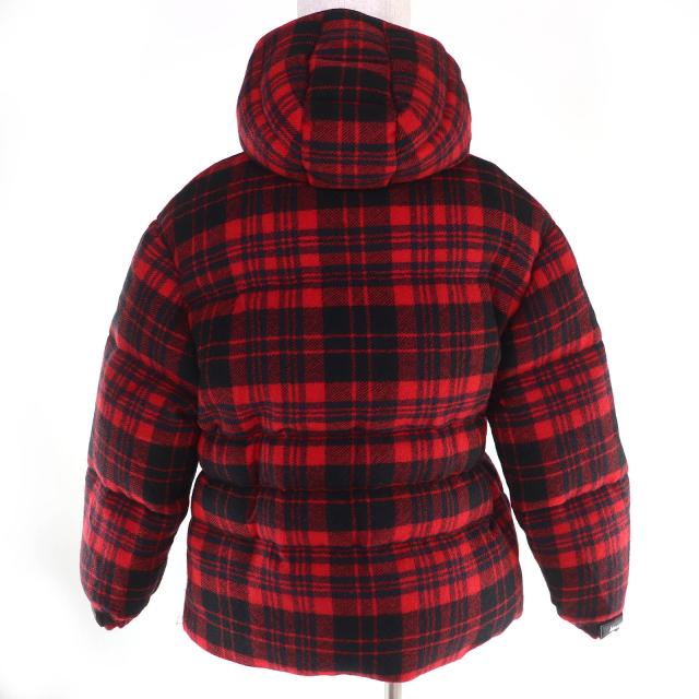 極美品□MONCLER モンクレール 19-20AW DANUBE GIUBBOTTO ウール チェック柄 ダウンジャケット レッド ブラック 0 正規品 レディース_3