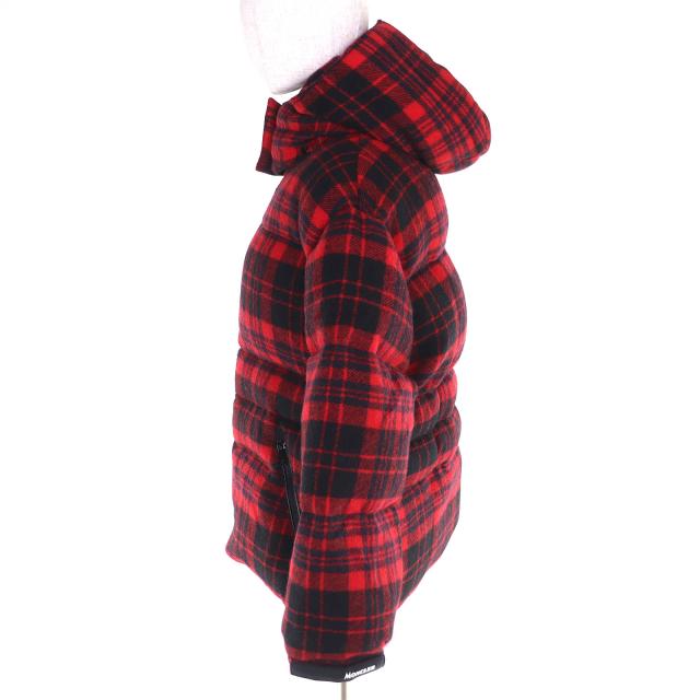 極美品□MONCLER モンクレール 19-20AW DANUBE GIUBBOTTO ウール チェック柄 ダウンジャケット レッド ブラック 0 正規品 レディース_2