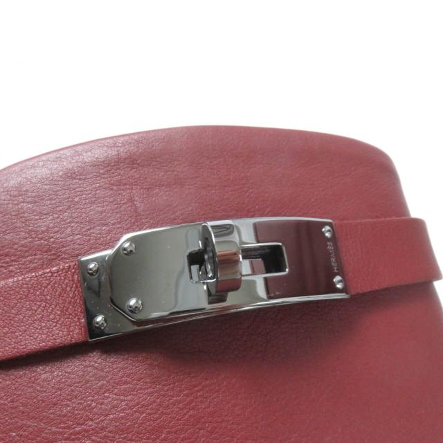 美品★HERMES エルメス シルバー金具 ケリー金具付 レザー ジャンピングブーツ ロングブーツ レッド系 37 イタリア製 レディース_7