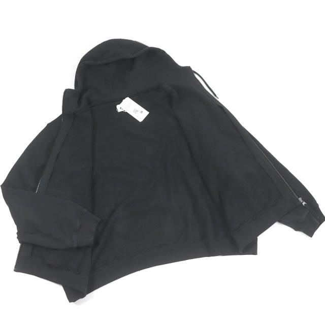 未使用品□Maison Margiela 10 24SS S50HG0045 コットン USED加工 オーバーサイズ パーカー ブラック M イタリア製 正規品_2