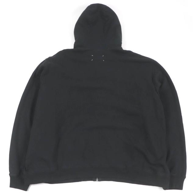 未使用品□Maison Margiela 10 24SS S50HG0045 コットン USED加工 オーバーサイズ パーカー ブラック M イタリア製 正規品_3