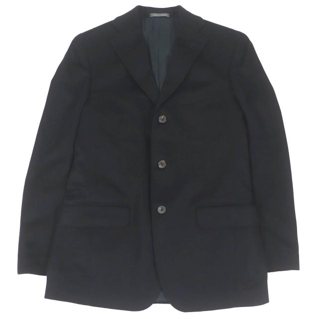 未使用品□Salvatore Ferragamo サルヴァトーレフェラガモ カシミヤ100％ シングル テーラードジャケット ブラック 46 イタリア製 正規品の通販は