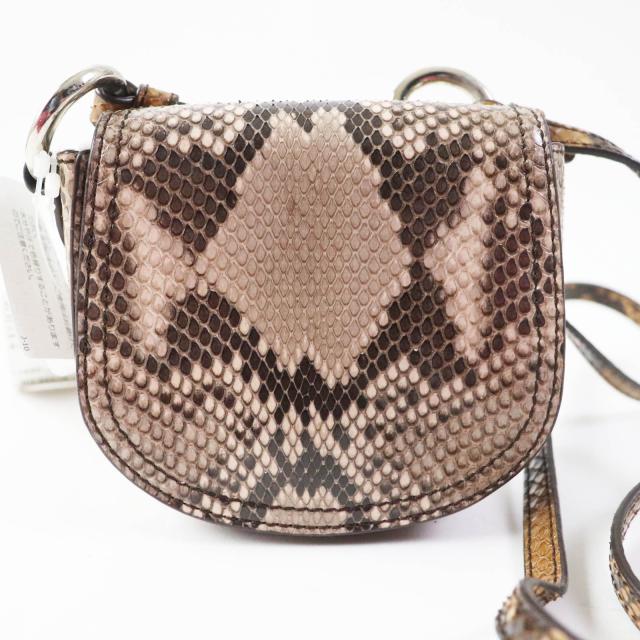 【ドンドン見直し】未使用●定価140800円 J＆M ジェイアンドエムデヴィッドソン パイソンレザー ミニポシェット ショルダーバッグ ピンク系