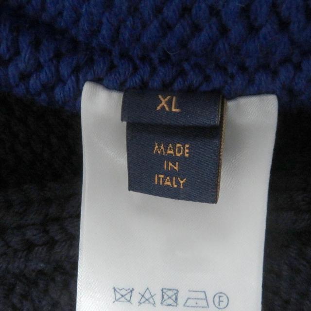 【LOUIS VUITTON】 ルイ ヴィトン ITALY イタリア製　LVロゴ　ネイビー　ダミエ　ネクタイ USED オールド ブランド