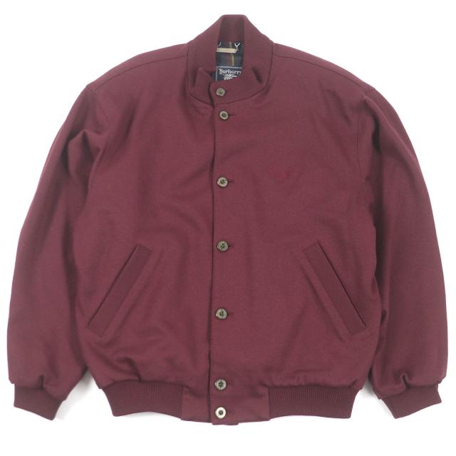 極美品□Burberrys バーバリー ヴィンテージ ウール ロゴボタン ロゴエンブロイダリー ブルゾン スタジャン ボルドー XL イタリア製の通販は 15,620円
