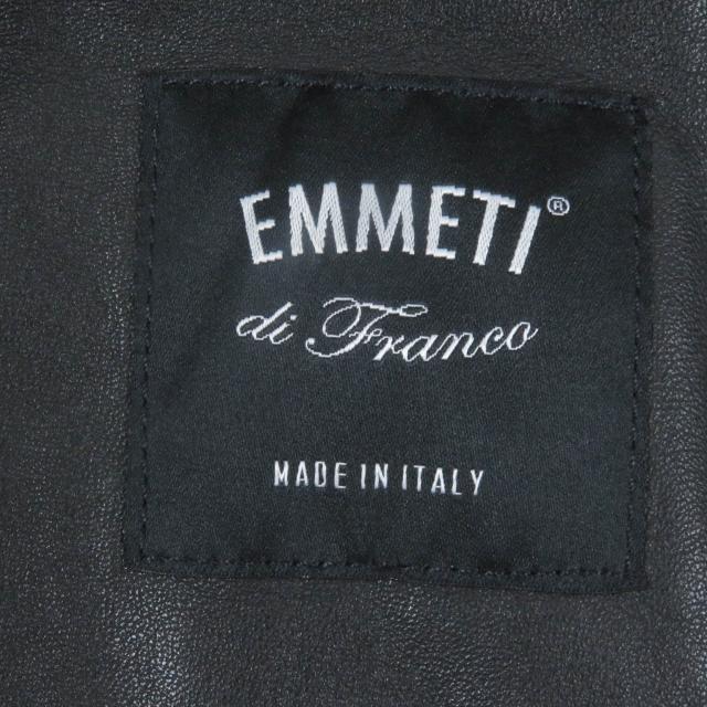 極美品□EMMETI エンメティ 羊革 ラムレザーパイピング フーデッド 中綿 キルティングジャケット ブラック 48 イタリア製 正規品 メンズ 極美品□EMMETI エンメティ 羊革 ラムレザーパイピング フーデッド