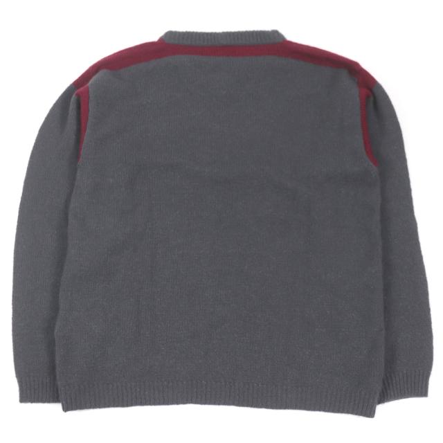 未使用品□GIORGIO ARMANI ジョルジオアルマーニ 18AW カシミヤ シルク 黒タグ ニット グレー ボルドー 54 イタリア製 正規品 メンズ_2
