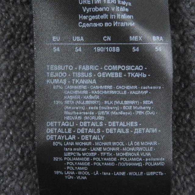 未使用品□GIORGIO ARMANI ジョルジオアルマーニ 18AW カシミヤ シルク 黒タグ ニット グレー ボルドー 54 イタリア製 正規品 メンズ_5