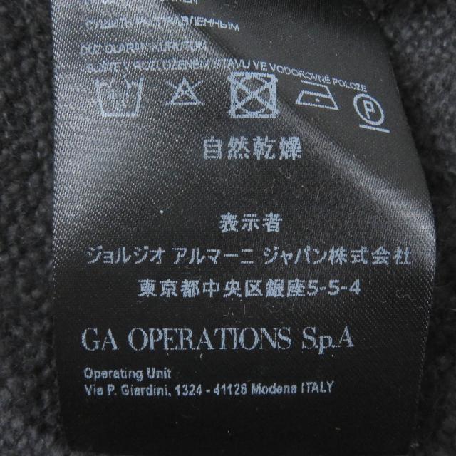 未使用品□GIORGIO ARMANI ジョルジオアルマーニ 18AW カシミヤ シルク 黒タグ ニット グレー ボルドー 54 イタリア製 正規品 メンズ_6