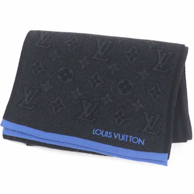 極美品□LOUIS VUITTON ルイヴィトン 2020年製 M76240 エシャルプ マイ モノグラム エクリプス マフラー ブラック イタリア製 正規品の通販は