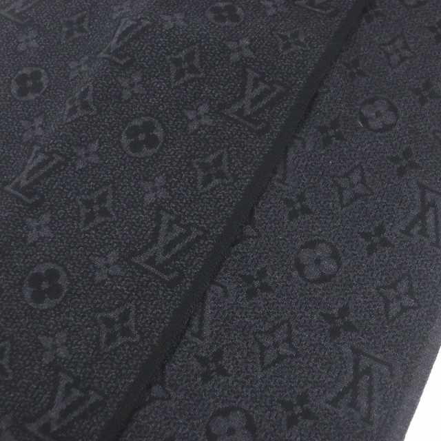 極美品□LOUIS VUITTON ルイヴィトン 2020年製 M76240 エシャルプ マイ モノグラム エクリプス マフラー ブラック イタリア製 正規品の通販は