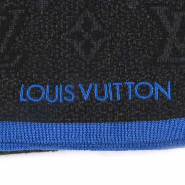 極美品□LOUIS VUITTON ルイヴィトン 2020年製 M76240 エシャルプ マイ モノグラム エクリプス マフラー ブラック イタリア製 正規品の通販は