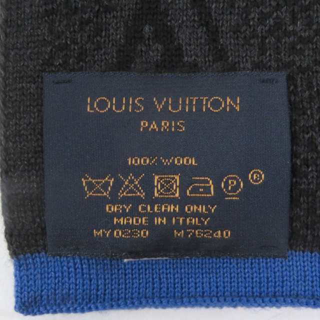 極美品□LOUIS VUITTON ルイヴィトン 2020年製 M76240 エシャルプ マイ モノグラム エクリプス マフラー ブラック イタリア製 正規品の通販は