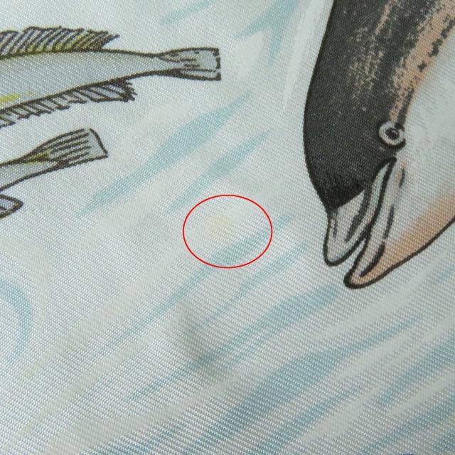美品◎HERMES エルメス ヴィンテージ La Vie Precieuse de la Mediterranee 地中海の貴重な命 シルクHボタン 半袖ツイルレーヌトップス M_8