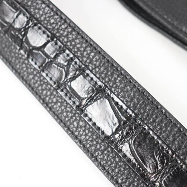 未使用品☆BEAUGRAND ボーグラン JRAタグ・チャーム付 クロコレザー使い レザー 2WAY ショルダー・ハンドバッグ ブラック レディース_5