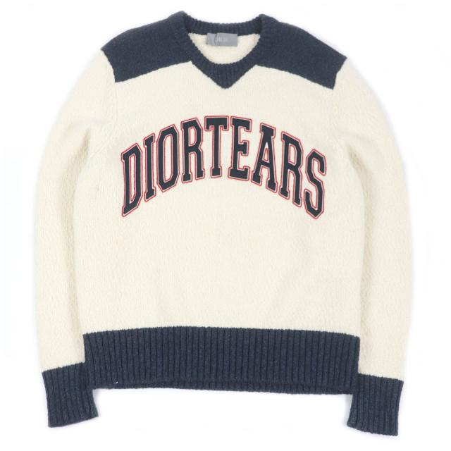 極美品□DIOR×DENIM TEARS ディオール オム×デニム ティアーズ 23AW 393M652AT657 DIOR TEARS ニットセーター M イタリア製 正規品