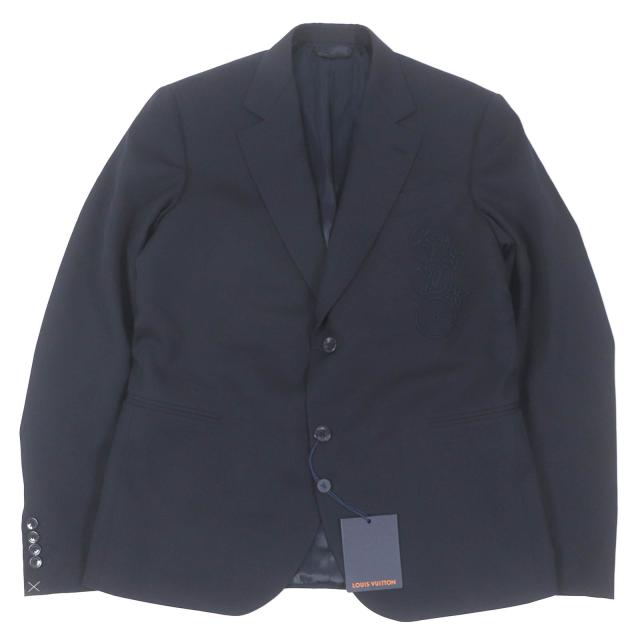 未使用品□LOUIS VUITTON ルイヴィトン 23AW 1AASY3 PONT NEUF FIT モノグラムエンボス ロゴプレート テーラードジャケット 50 正規品