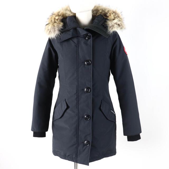 美品☆CANADA GOOSE カナダグース 2580LA ROSSCLAIR PARKA ロスクレアパーカ ファー・フード ダウンコート ネイビー S 正規品 レディースの通販は 38,610円