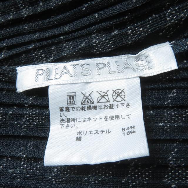 美品☆PLEATS PLEASE プリーツプリーズ イッセイミヤケ PP53-JT626 千鳥格子柄 Vネック 長袖 ワンピース チャコールグレー 3 正規品_5