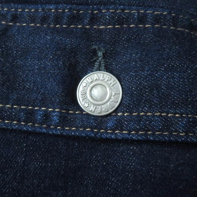 未使用品★RRL ダブルアールエル ロゴボタン付 長袖 デニム ジャンプスーツ オールインワン インディゴ 2 正規品 レディース_5